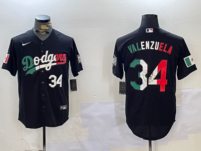 Men Los Angeles Dodgers #34 Valenzuela Black Game 2024 Nike MLB Jersey style 112019->los angeles dodgers->MLB Jersey